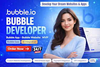 bubble developer, bubble app, bubble website,  mvp, bubble saas, ai integration