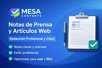 escribo notas de prensa y artículos profesionales