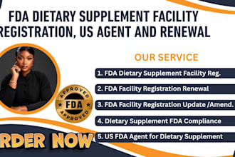 do fda dietary supplement facility registration, US agent and renewal