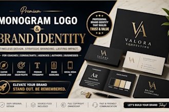 design a minimalist monogram logo and premium brand identity system