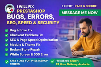 fix prestashop bugs errors SEO speed modules checkout and security