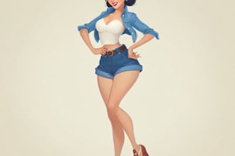design killer rockabilly girl or pin up girl logo