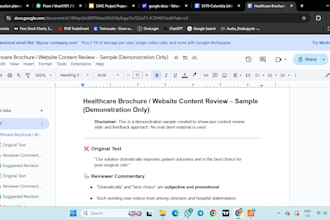 review medical sales decks and healthcare marketing content