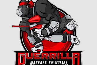 design a custom cartoon paintball character logo in 1 day