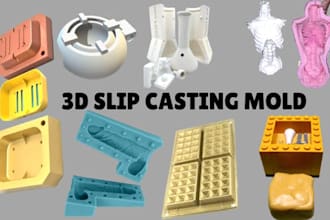 design 3d silicone mold slip casting 3d cad model injection mold print ready stl