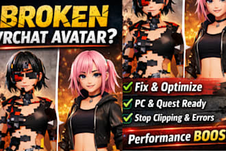 fix and optimize broken vrchat avatar for PC and quest
