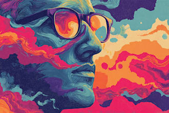 create psychedelic trippy pop art poster cover