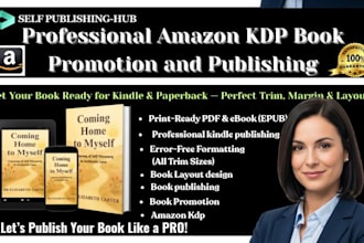 do book publishing on amazon,book promotion,book layout design,kindle publishing