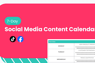 do a weekly content calendar for your business