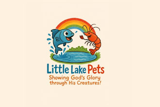 design little lake pet retail or shrimp tropical logo