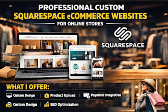 build professional custom squarespace ecommerce website design for online stores
