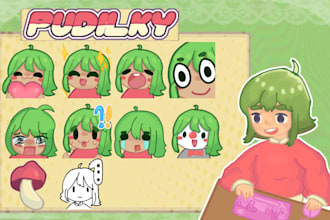 do vtuber chibi emotes, for twitch, discord,youtube