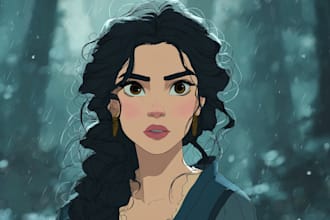 do cute disney cartoon portrait