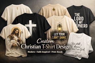 design christian t shirt design for print on demand and etsy