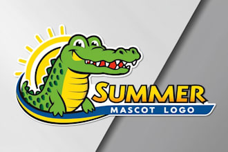 design summer mascot crocodile logo