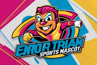 create cartoon sports mascot logo design