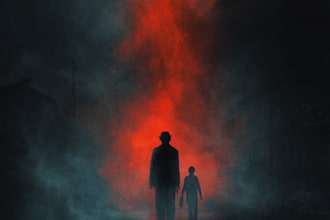 make a horror style illustration, artwork, cover