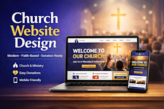 design and redesign church website, church charity website, donation website