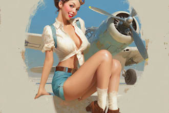 design retro vintage pinup logo design