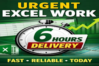 do urgent excel work , 6 hour delivery , fix formulas, formatting and errors