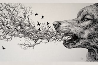 draw a pen and ink illustration