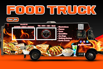 professional  food truck wrap design, food truck wrap, luxury truck wrap
