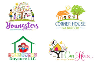 design unique baby shop, child care, day care, school, kids logo
