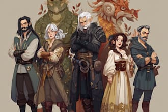 design custom dnd party portrait art