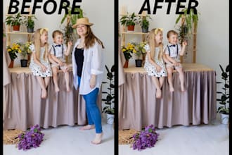 remove or add person, remove object, face swap and photoshop edit photos