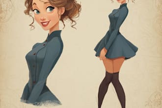 make outstanding disney style portrait for you