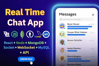 develop web, mobile apps using websocket socket io react js node js react native