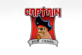 design mascot beer bar pub crawl logo