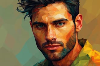 make your any fabulous geometric low poly illustration