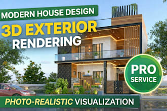 design modern house exterior 3d rendering