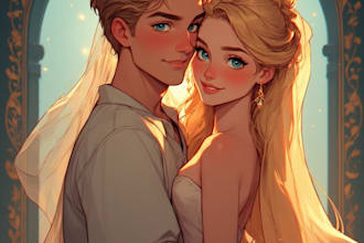 draw couple portrait illustration