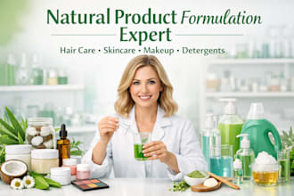 formulate natural hair care products, skincare makeup, detergents for your brand