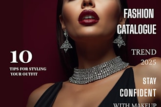 design product catalog, brochure, magazine cover page, and lookbook, flyer, menu