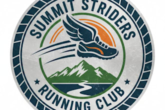 design a dynamic and professional running club logo