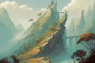paint cinematic fantasy landscape artwork