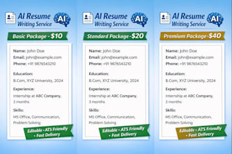 write proffessional ats friendly resume using ai