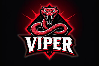 design outstanding red viper snake logo  with express delivery