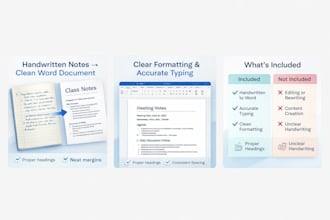 convert handwritten notes into a clean word document