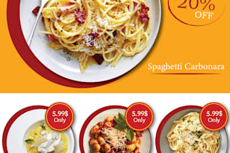 design attractive food flyer for your restaurant and cafe