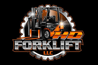 create graceful and fantastic forklift logo design