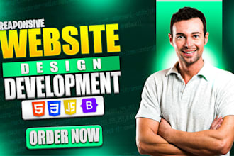 design modern responsive front end website using HTML CSS js