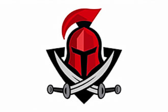 make a high quality warrior helmet logo in 1 day