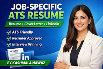 write a job specific ats resume cover letter and linkedin profile