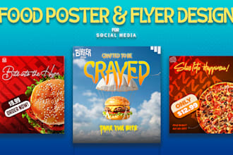 design scroll stopping food posters and instagram flyers