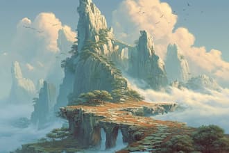 design magical fantasy landscape artwork