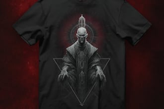 dark art illustration for metal t shirt merchandise
